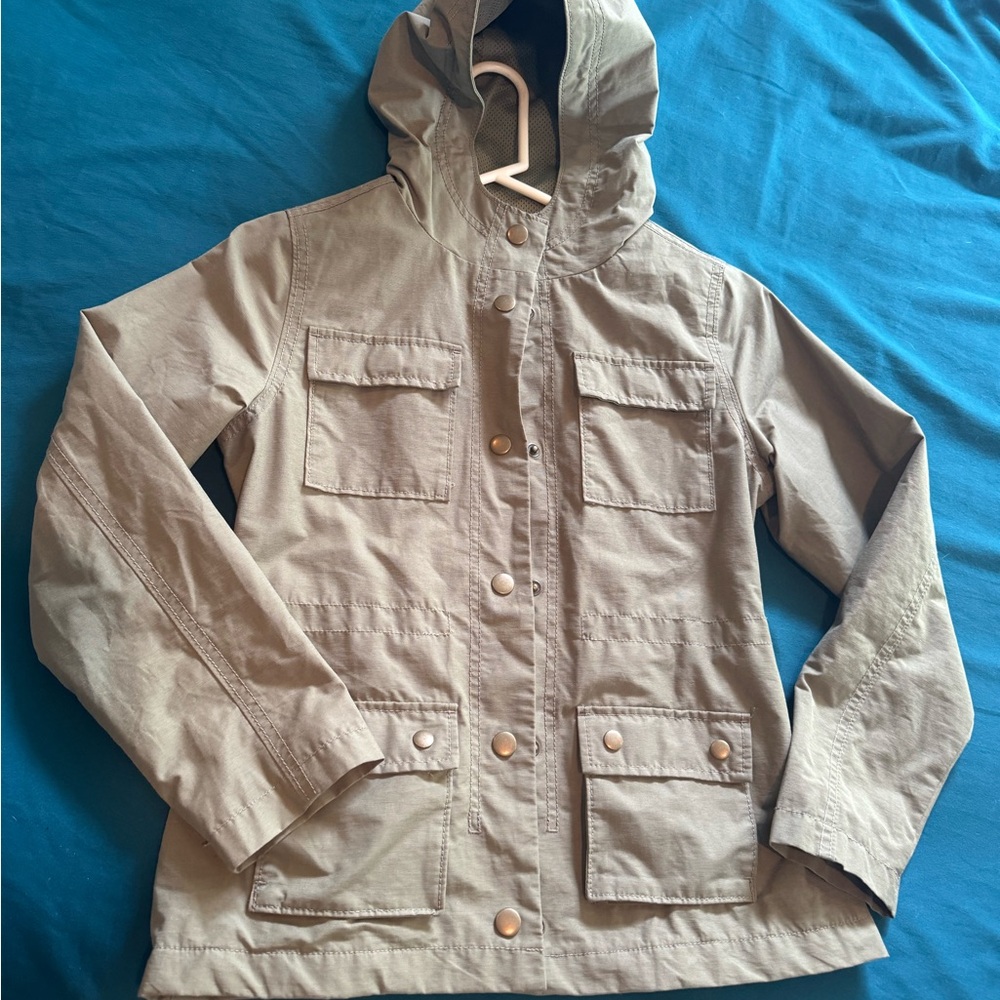 Old Navy Light green Hooded Raincoat Jacket